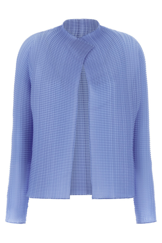 'Wooly Pleats-66' cardigan BLUE