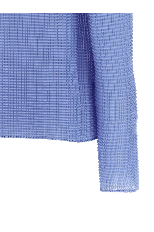 'Wooly Pleats-66' cardigan BLUE