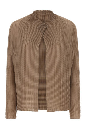 'Wooly Pleats-66' cardigan Beige