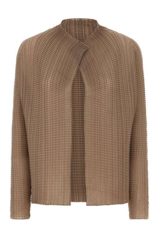 'Wooly Pleats-66' cardigan Beige