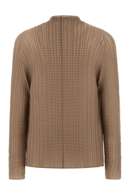 'Wooly Pleats-66' cardigan Beige