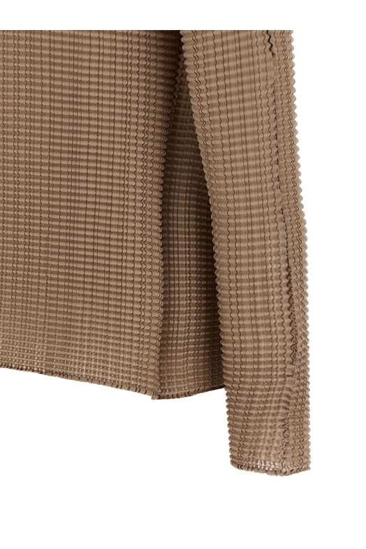 'Wooly Pleats-66' cardigan Beige
