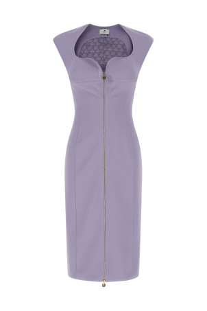Heart-shaped neckline dress Purple