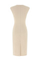 Heart-shaped neckline dress Beige