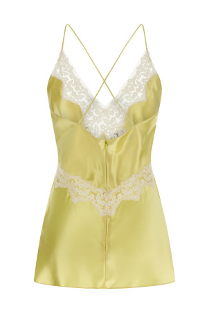 Satin and lace top Yellow