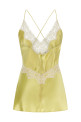 Satin and lace top Yellow