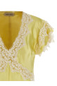 Satin and lace top Yellow