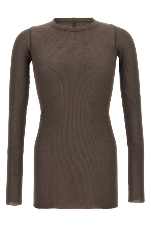 'Rib LS T' T-shirt Gray