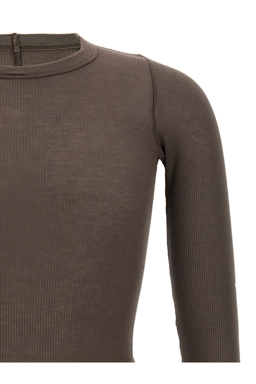 'Rib LS T' T-shirt Gray