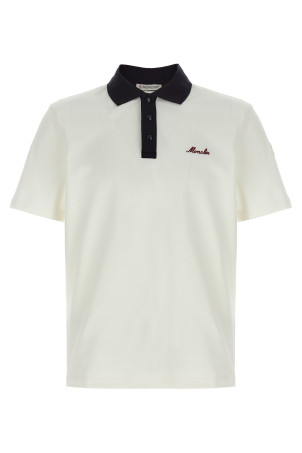Logo embroidery polo shirt White