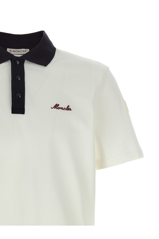 Logo embroidery polo shirt White