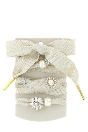 'Skin Sparkling' shoelaces White