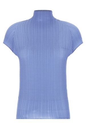 'Wooly Pleats-66' T-shirt BLUE