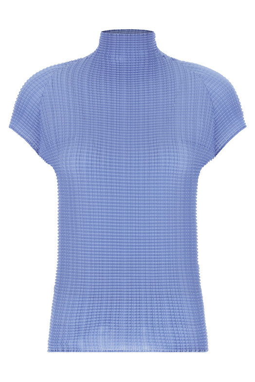 'Wooly Pleats-66' T-shirt BLUE