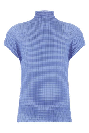 'Wooly Pleats-66' T-shirt BLUE