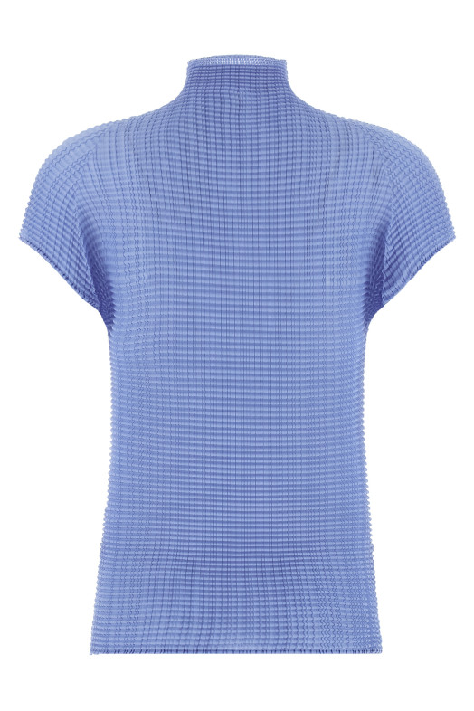 'Wooly Pleats-66' T-shirt BLUE