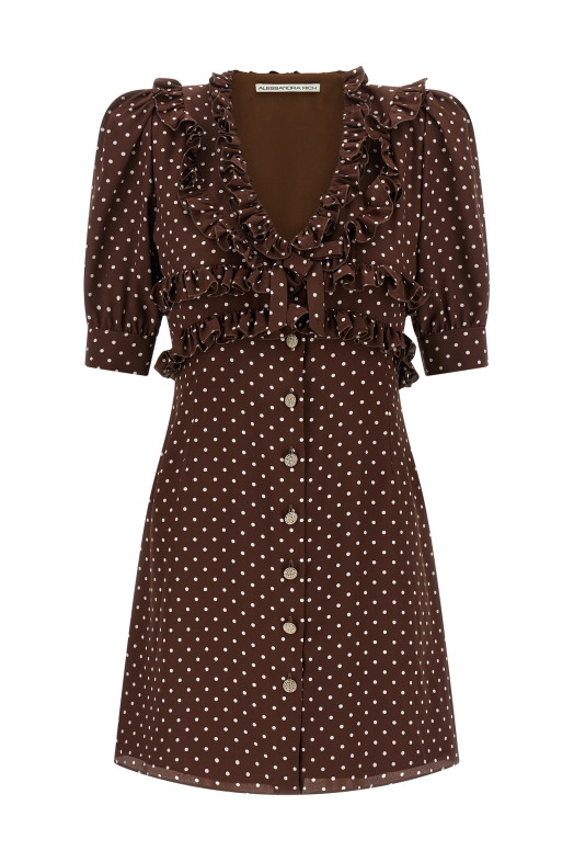 'Polka Dot Mini' dress Brown