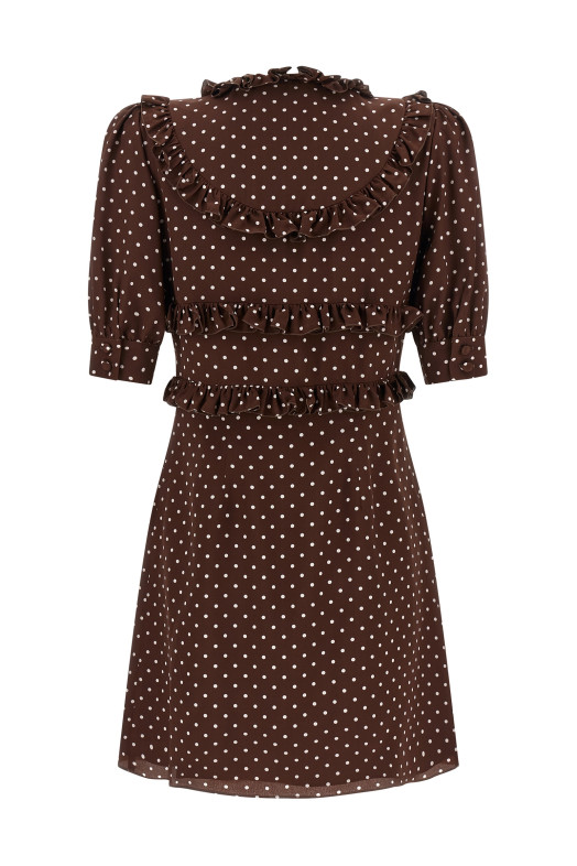 'Polka Dot Mini' dress Brown