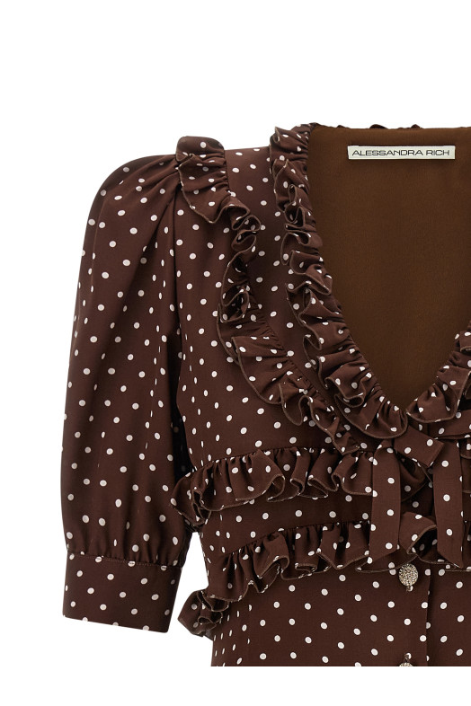 'Polka Dot Mini' dress Brown