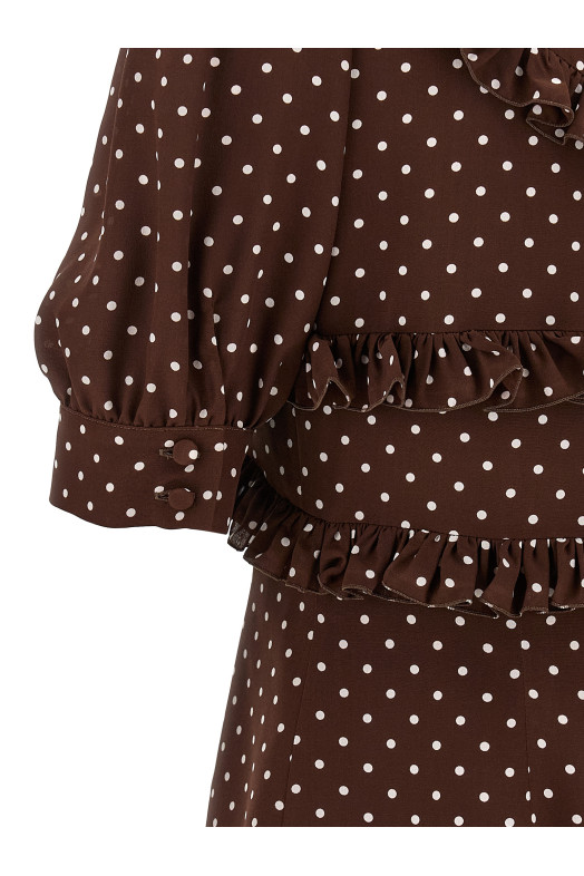 'Polka Dot Mini' dress Brown