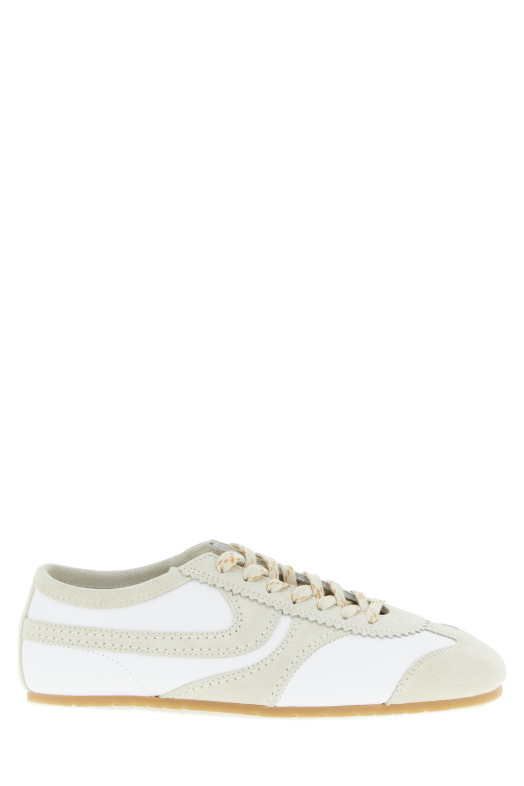 Leather and suede sneakers Beige