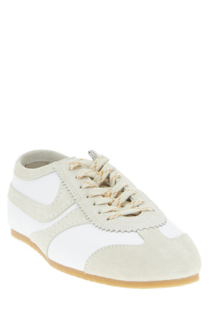 Leather and suede sneakers Beige