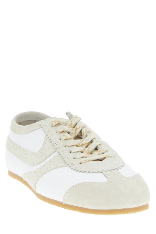 Leather and suede sneakers Beige