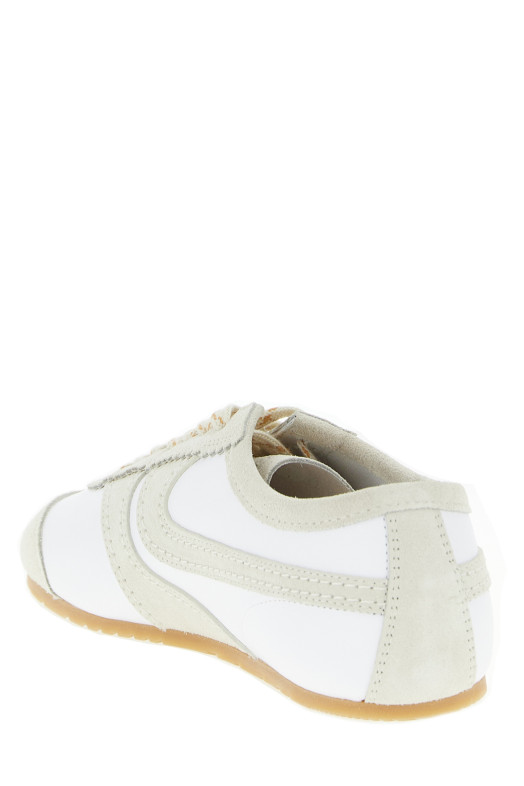 Leather and suede sneakers Beige