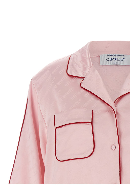 'Jacquard Satin New Roxy Pajama' shirt Pink