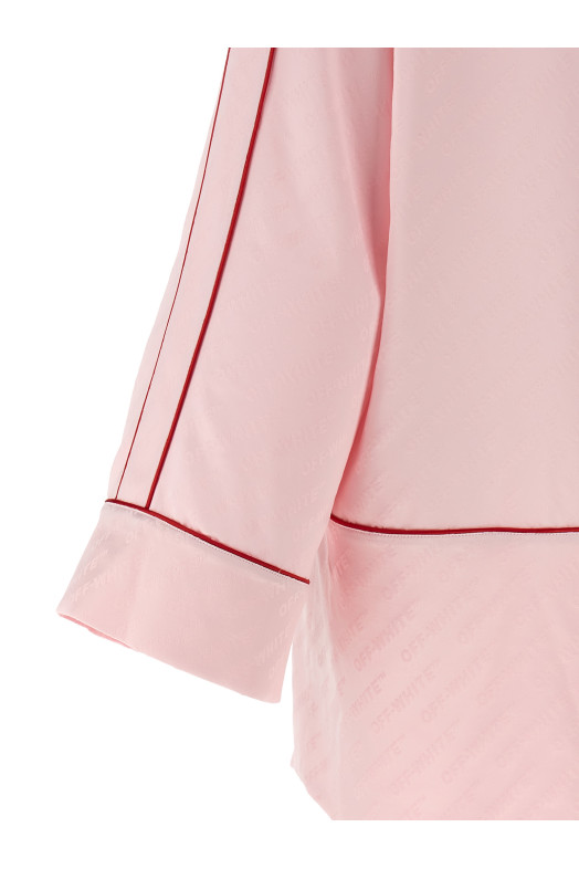 'Jacquard Satin New Roxy Pajama' shirt Pink