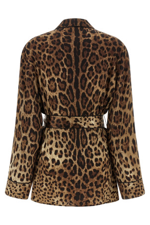 'Leopardo' pajama shirt Brown