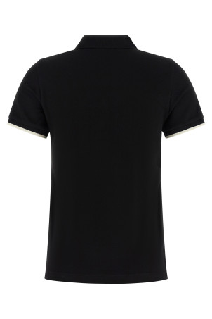 Logo patch polo shirt Black