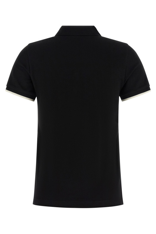 Logo patch polo shirt Black