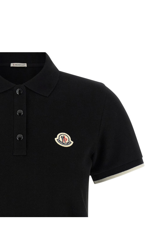 Logo patch polo shirt Black