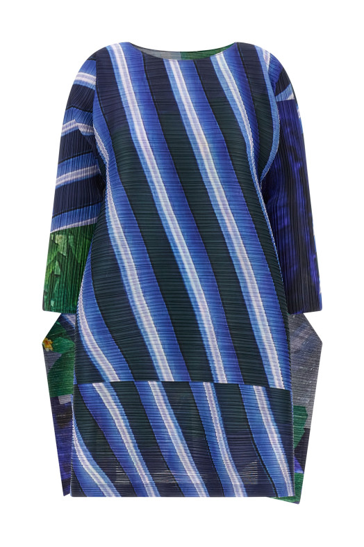 'City Collage' dress Blue