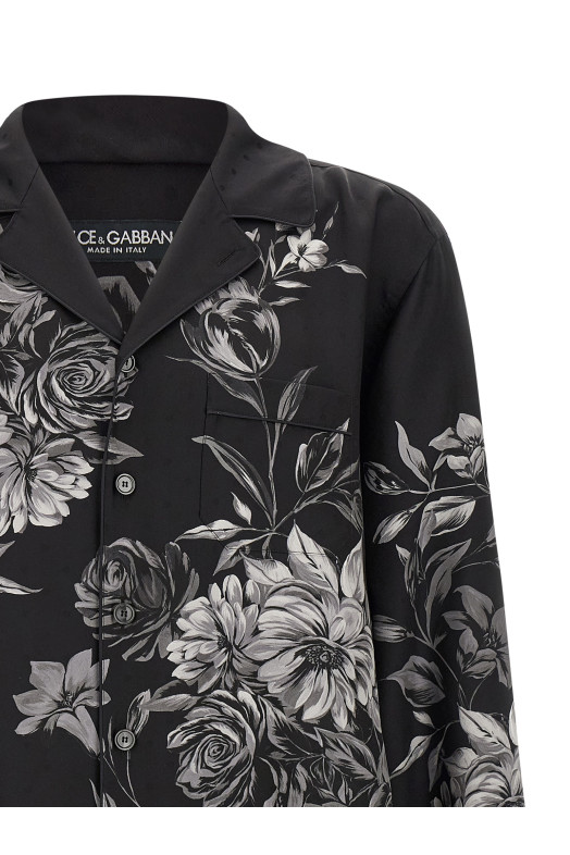 'Bouquet Fiori' shirt Black