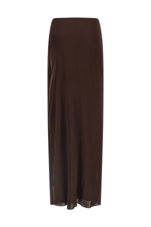 Shiny viscose skirt Brown