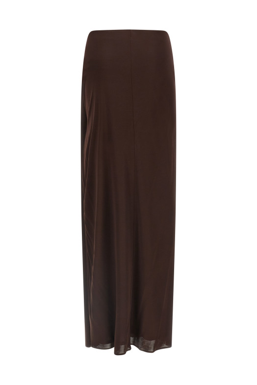 Shiny viscose skirt Brown