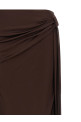 Shiny viscose skirt Brown