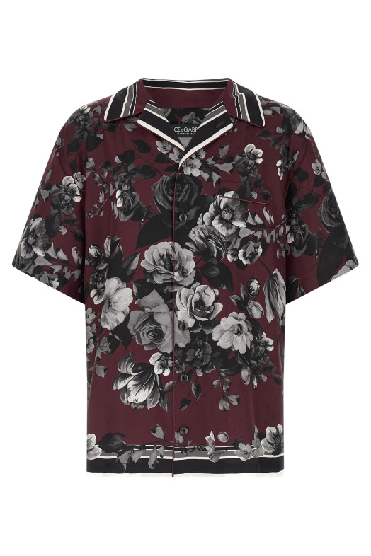 'Bouquet Fiori' shirt Bordeaux