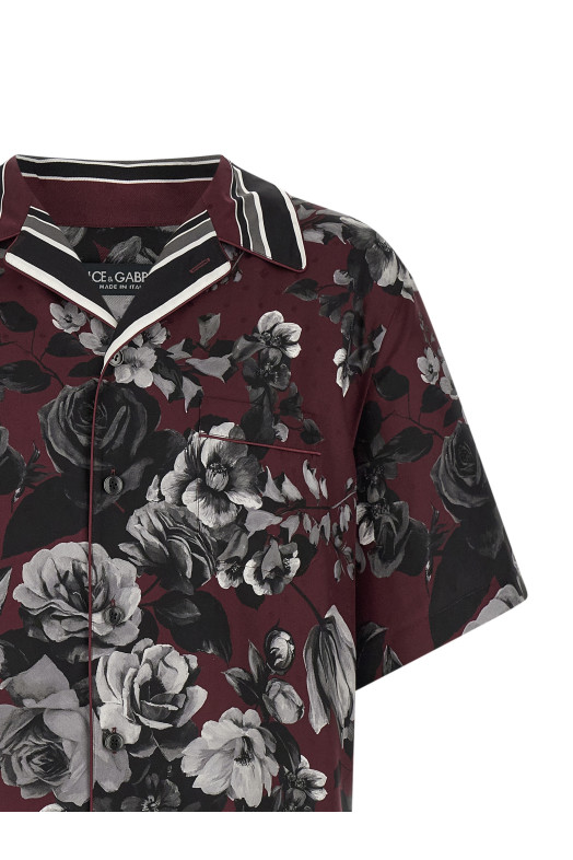 'Bouquet Fiori' shirt Bordeaux