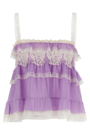 Flounces and lace top Purple