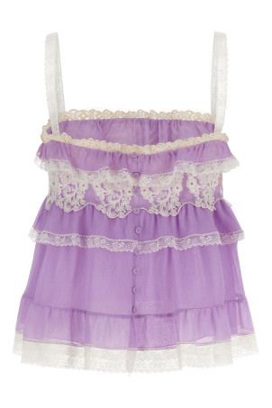 Flounces and lace top Purple