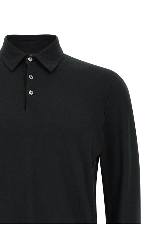 'Ice Cotton' polo shirt Black