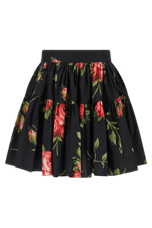 'Bouquet Rose' skirt Black