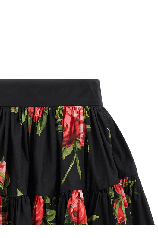 'Bouquet Rose' skirt Black