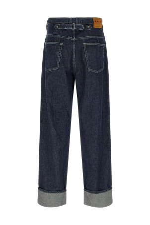 Logo embroidery jeans Blue