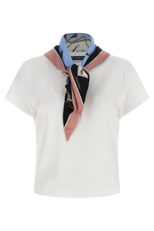 T-shirt with scarf White