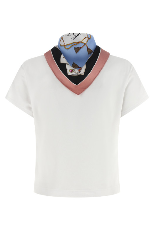 T-shirt with scarf White