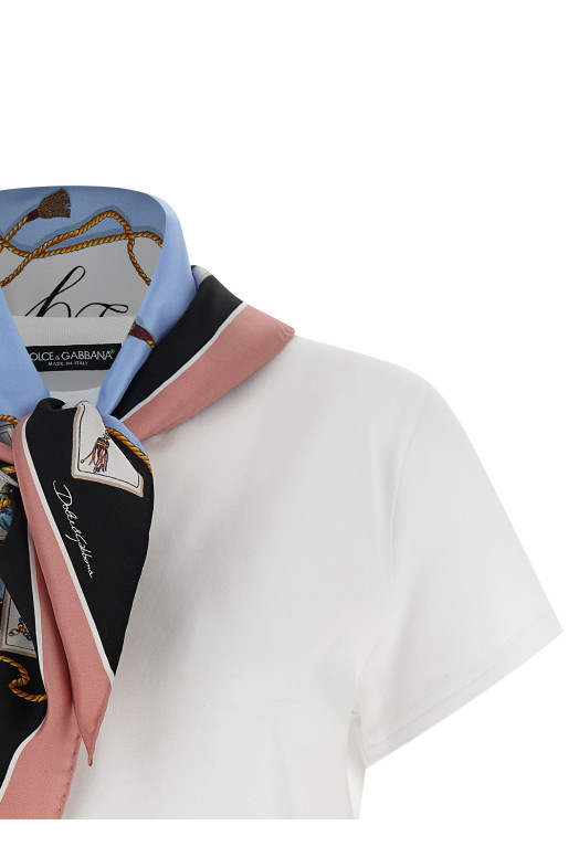 T-shirt with scarf White